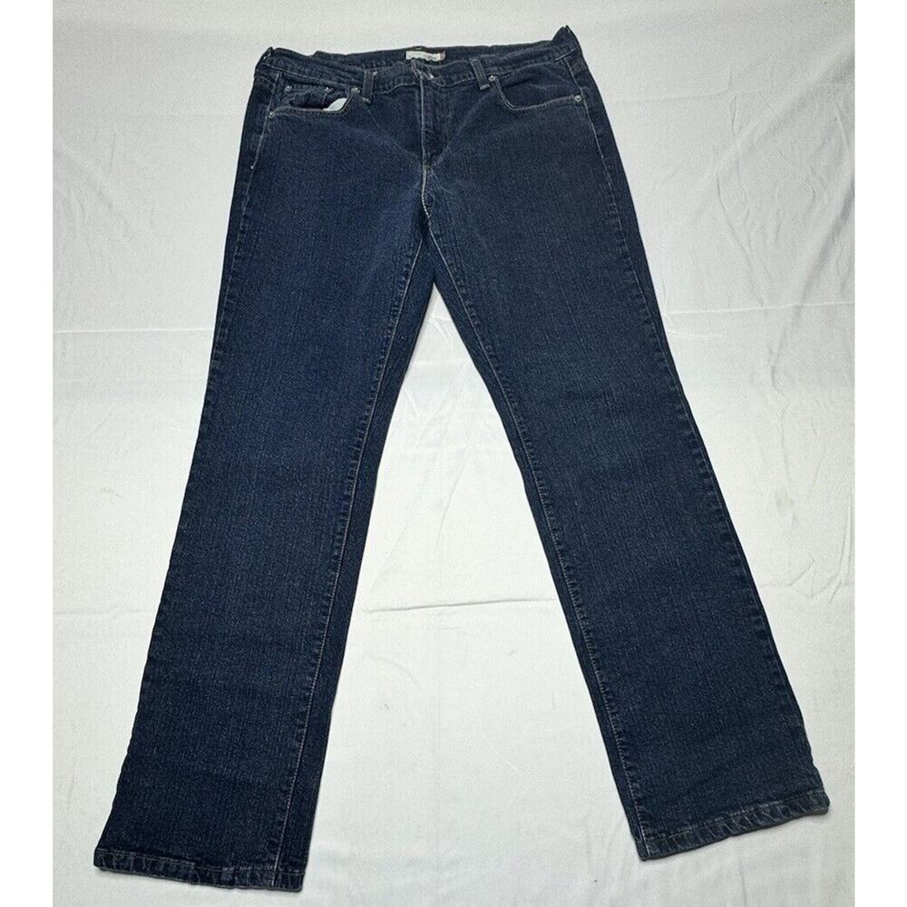 Levi’s 505 Women's Dark Wash Straight Leg Blue Denim Jeans -‎ Size 35x31.5